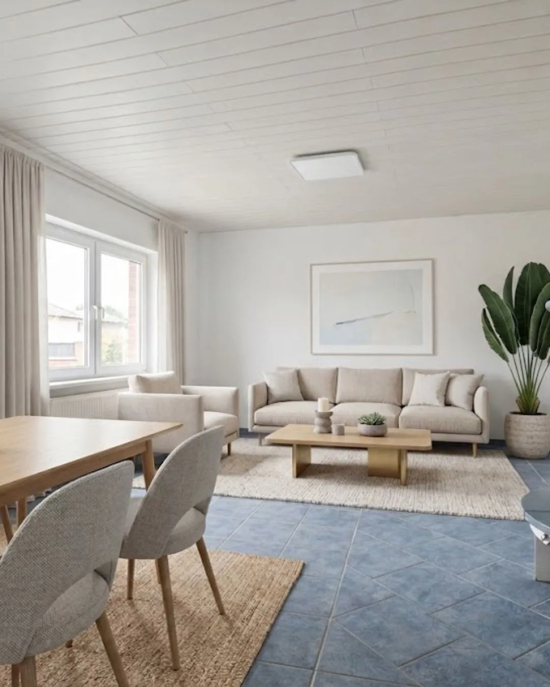 Wohnzimmer KI home staging