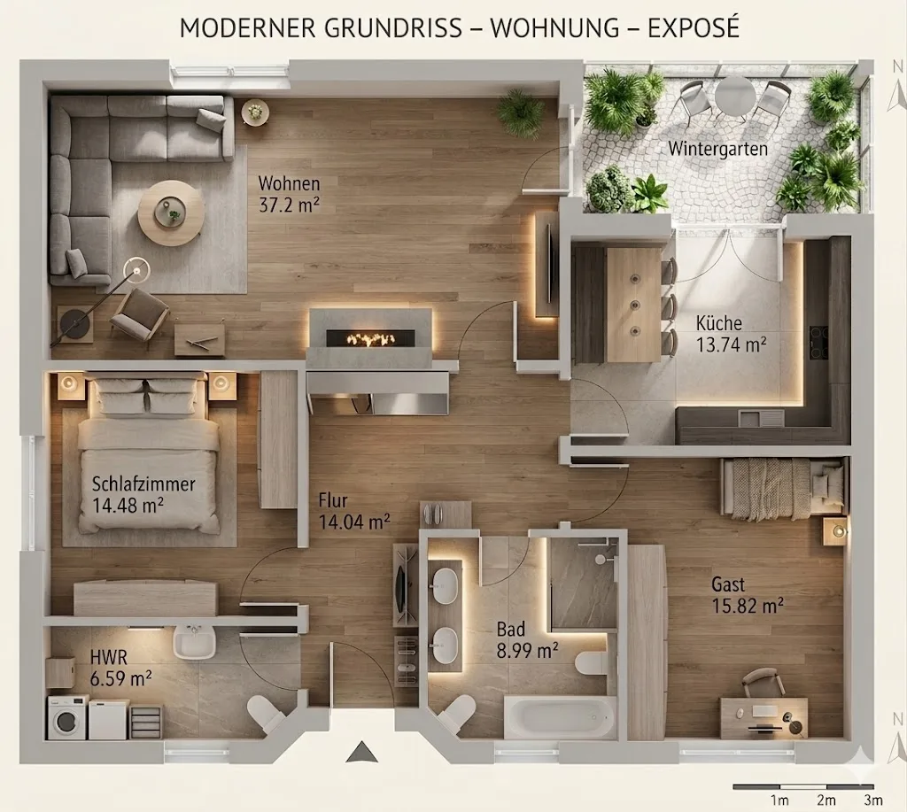 Grundriss Interior modern