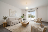 Wohnzimmer KI home staging - Doppelhaushälfte mit Seeblick auf den Plätlinsee