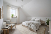 Schlafzimmer II KI home staging - Doppelhaushälfte mit Seeblick auf den Plätlinsee